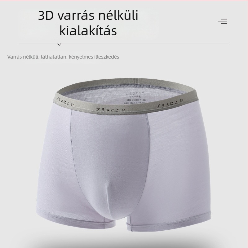 Férfi boxer brief Modal anyagból – plusz méret, egyszínű, lélegző, középmagas derekú