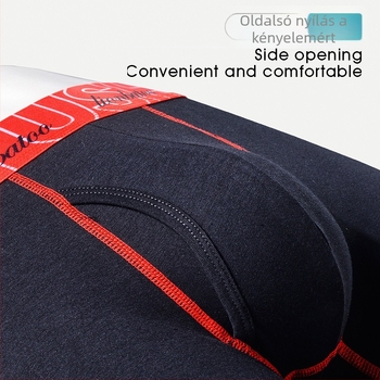 Férfi hosszú lábú boxer brief, 100% pamut, hosszított fazon, légáteresztő sportalsó