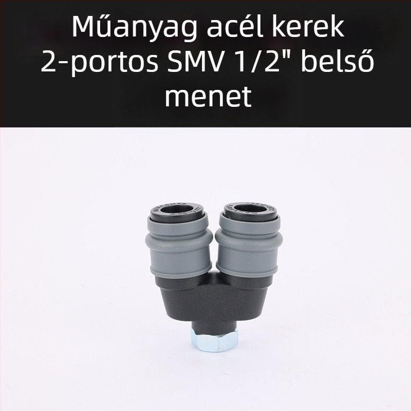 Műanyag‑acél önzáró gyorscsatlakozók pneumatikai rendszerekhez, kör Tee és kör kétutas csatlakozók légrábot pisztolyokhoz, tömlőkhöz, pumpákhoz és kompresszorokhoz