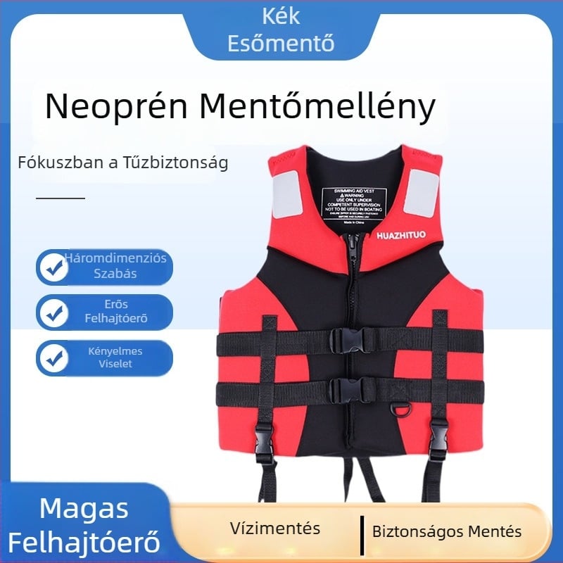 Neoprén mentőmellény felnőtteknek, nagy úszóerővel, tengeri horgászathoz, raftinghez és hajózásra