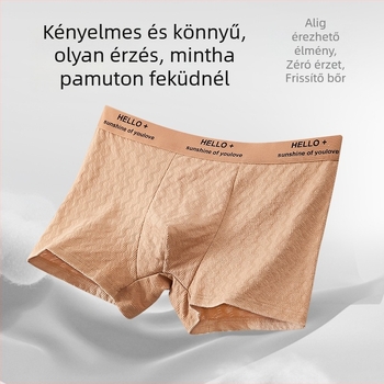 Férfi 100% pamut boxeralsó, lélegző jacquard szövés, antibakteriális, középmagas derekú, nagy méret