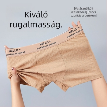 Férfi 100% pamut boxeralsó, lélegző jacquard szövés, antibakteriális, középmagas derekú, nagy méret