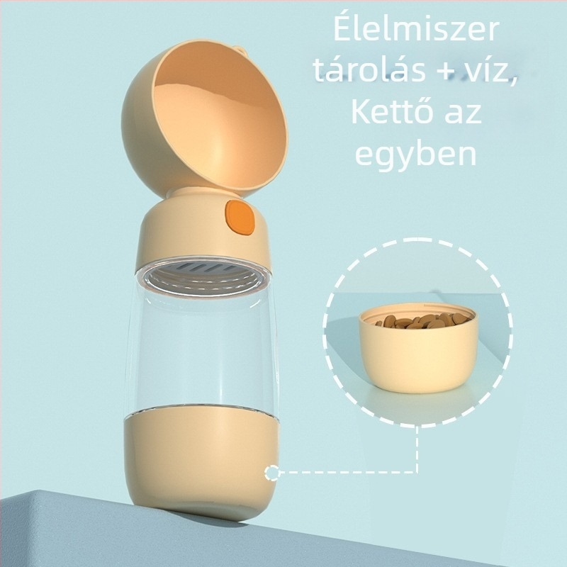 Kutyáknak 2 az 1-ben víz- és eleségkupa, hordozható kutyavíztartó