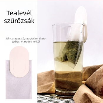 Egyszer használatos teafilter zacskó akasztófüllel, gyógynövény teához, minimalist dizájn, logónyomtatás