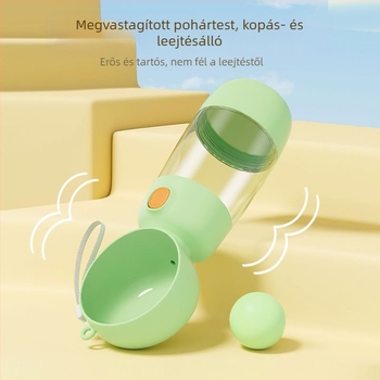 Állatbarát utazó vízpalack kutyáknak, beépített víz- és élelemrendszerrel, hordozható mindent egyben tál