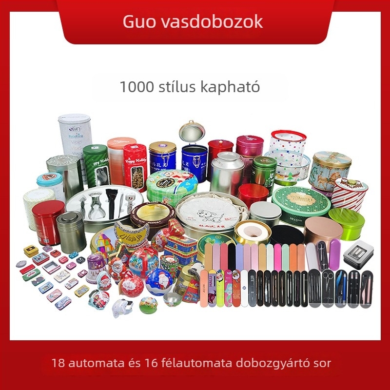 Matt tinplate tealevelek tároló doboz, téglalap alakú képeslap tároló és hajcsat szervező