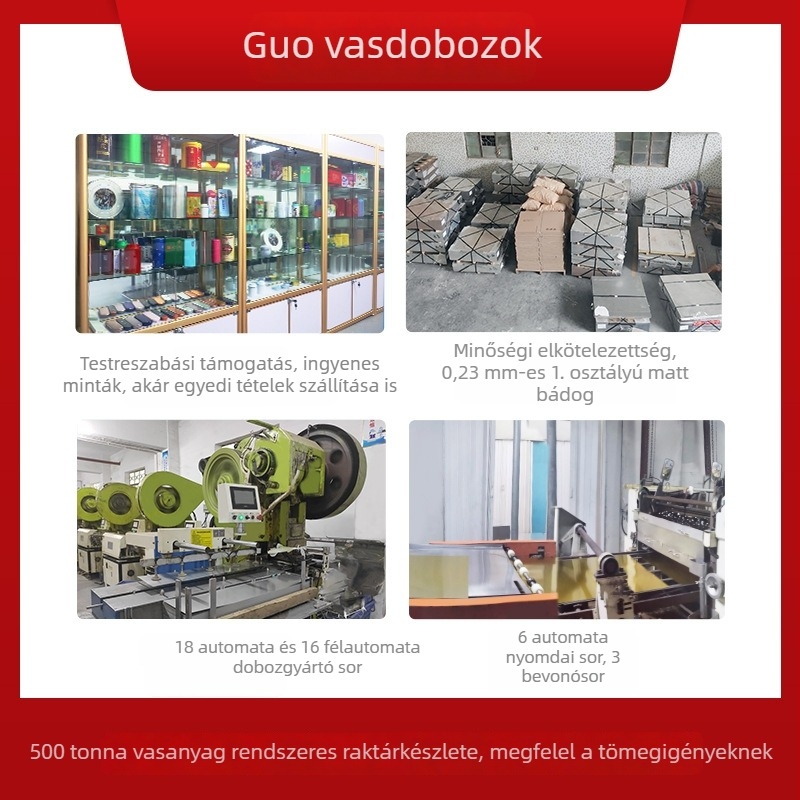 Matt tinplate tealevelek tároló doboz, téglalap alakú képeslap tároló és hajcsat szervező