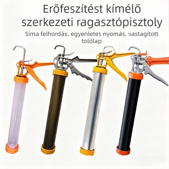 590 ml-es ragasztópisztoly szerkezeti ragasztókhoz, csepegésmentes, fém test