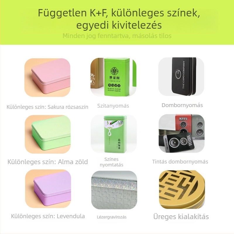 Téglalap alakú fémdoboz teához fedéllel, virágos teás doboz, ajándékcsomagolás teához