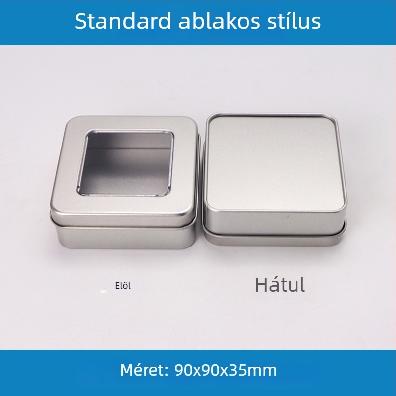Négyzet alakú mágneses fémdoboz konyhai tároláshoz – cukorka, tea, szárított gyümölcsök