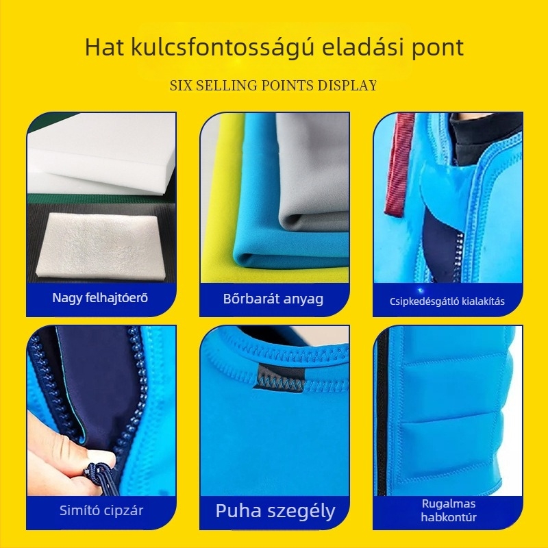 Személyre szabható felnőtt mentőmellény, nagy felhajtóerővel, neopren és EPE/PVC habból, horgászathoz és tengeri használathoz, logó nyomtatási lehetőség