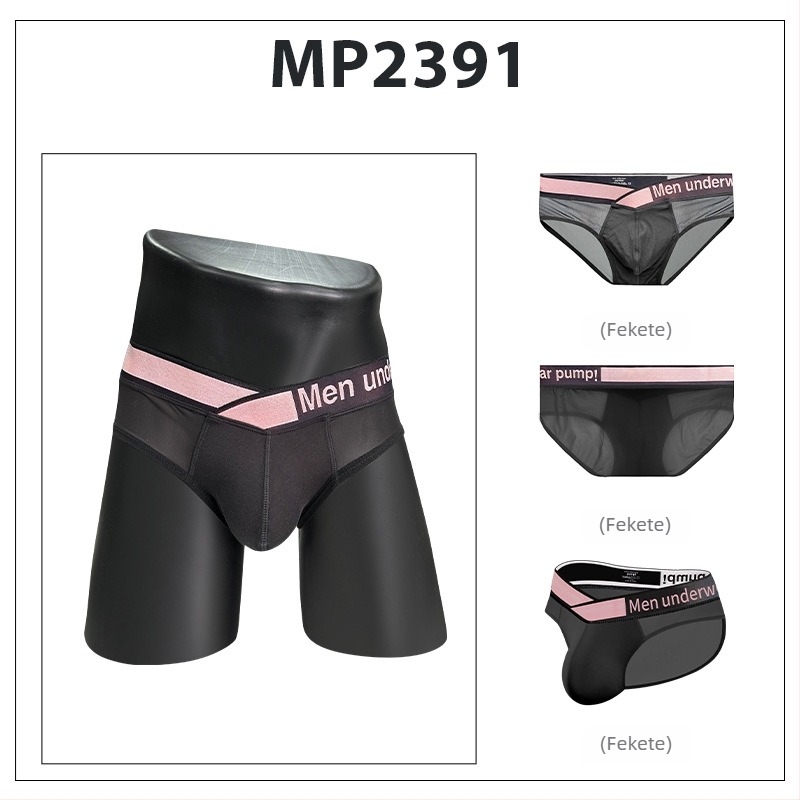 Férfi alsónemű Laser V derekú, gyorsan száradó, lélegző, MP2391, nylon