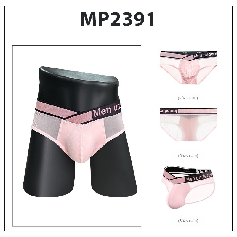 Férfi alsónemű Laser V derekú, gyorsan száradó, lélegző, MP2391, nylon