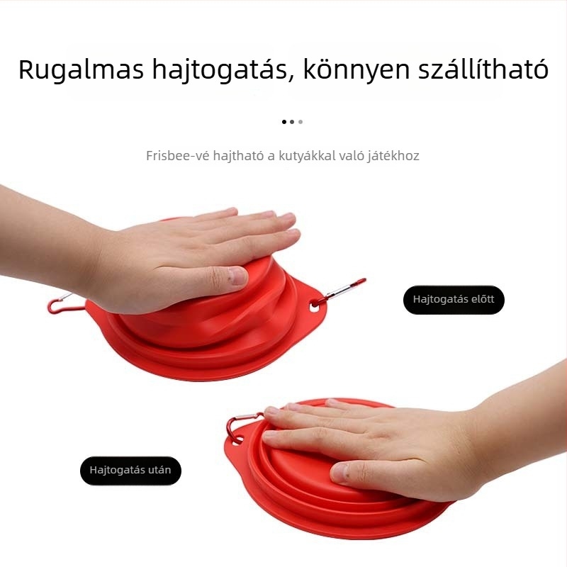 Silikon összecsukható etetőtál háziállatoknak, antitilt kutyatál, kültéri, hordozható macska- és kutyáknak