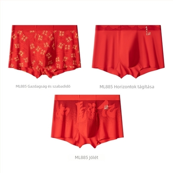 Milan 2026 új stílusú férfi boxer brief 60S modal, piros, antibakteriális, középmagas derekú, varrat nélküli