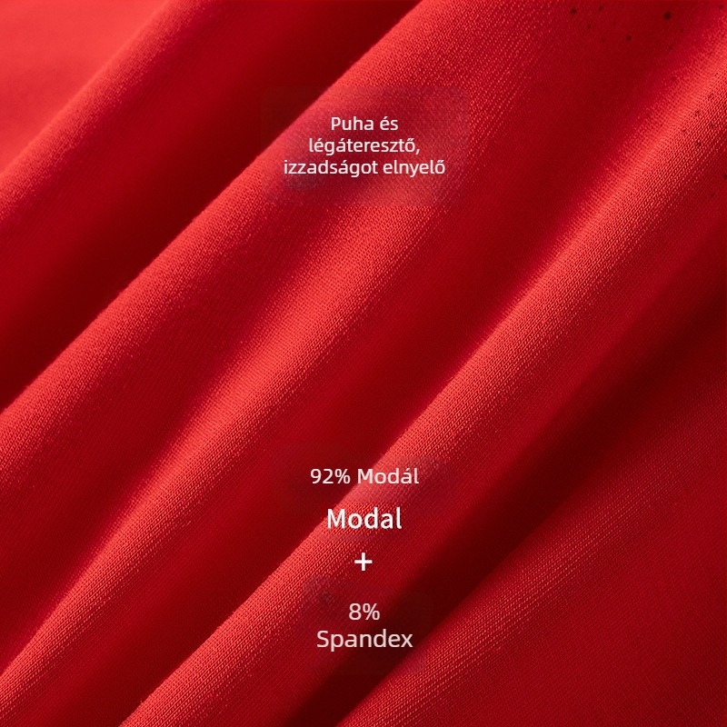 Milan 2026 új stílusú férfi boxer brief 60S modal, piros, antibakteriális, középmagas derekú, varrat nélküli