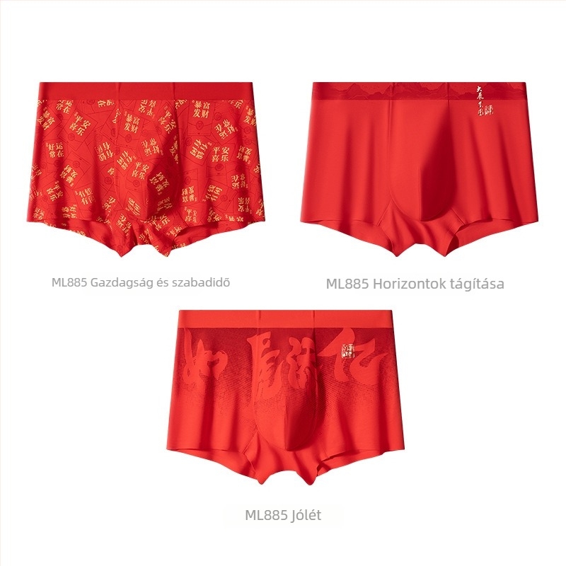 Milan 2026 új stílusú férfi boxer brief 60S modal, piros, antibakteriális, középmagas derekú, varrat nélküli