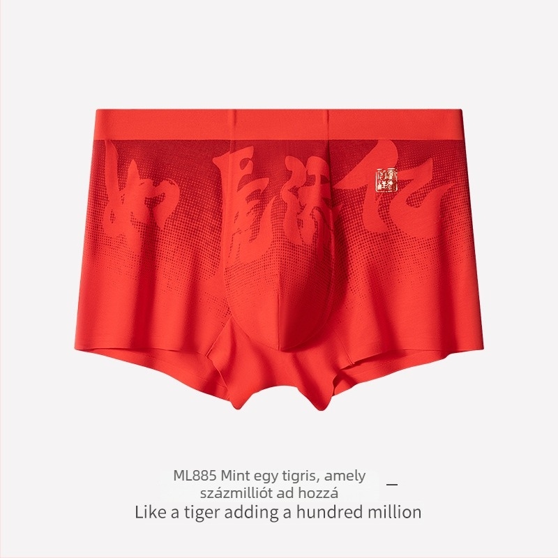 Milan 2026 új stílusú férfi boxer brief 60S modal, piros, antibakteriális, középmagas derekú, varrat nélküli