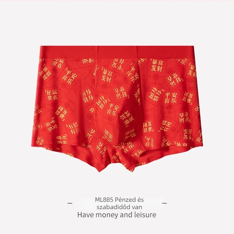 Milan 2026 új stílusú férfi boxer brief 60S modal, piros, antibakteriális, középmagas derekú, varrat nélküli