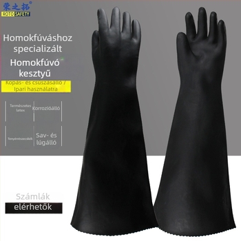 Rongzhituo L650S védőkesztyűk természetes kaucsukból homokfúvó géphez — csúszásmentes, kopásálló, nagy nyomásállóságú, megerősített