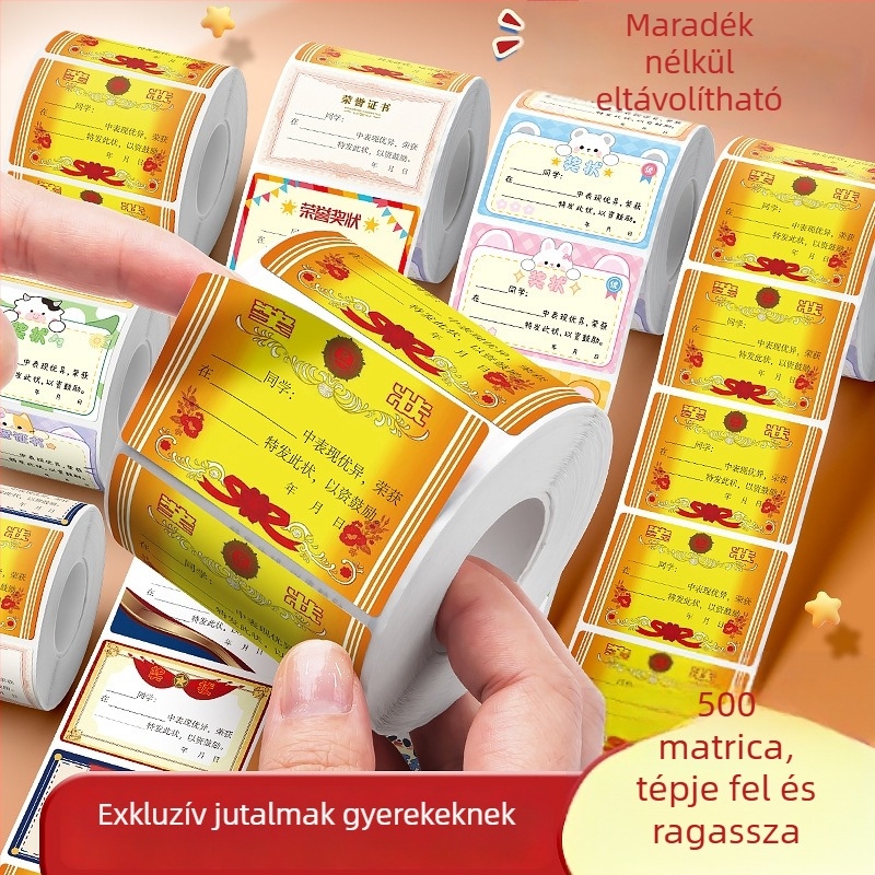 Kaba Bear Mini Jutalom Matrica Gyerekeknek – Szórakoztató Elismerő Matrica Általános Iskolásoknak