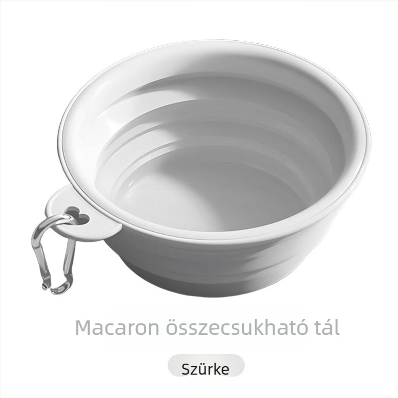 Szilikon összecsukható víz- és etetőtál háziállatoknak – kültéri használatra, pasztell színek