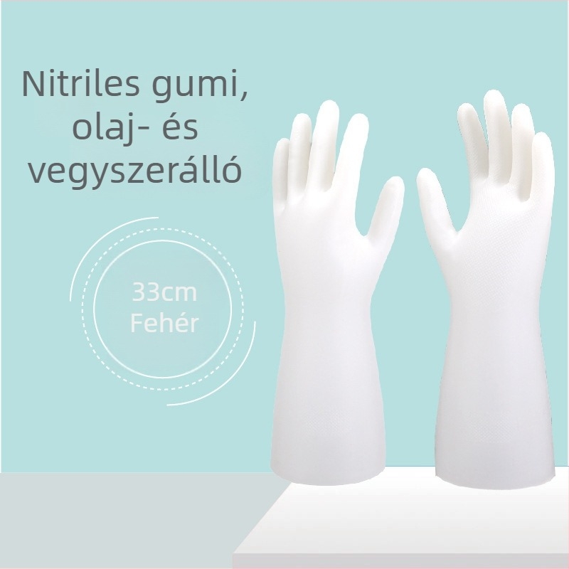 Olajálló nitril kesztyűk ipari felhasználásra, sav- és lúgálló, vastagított zöld nitril kesztyűk