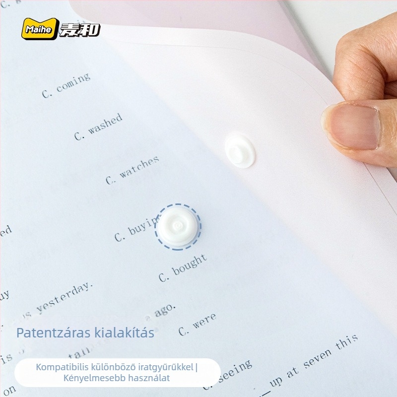 Tacotaco vízálló, átlátszó lazán lefűzhető mappa beilleszthető oldalakkal dokumentumok és vizsgamunkák számára