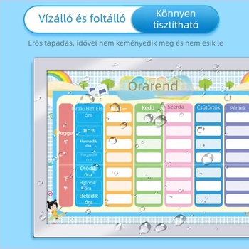 Mágneses tanmenet általános iskolásoknak — napi tanulási terv és önfegyelem-ellenőrző mágneses matrica