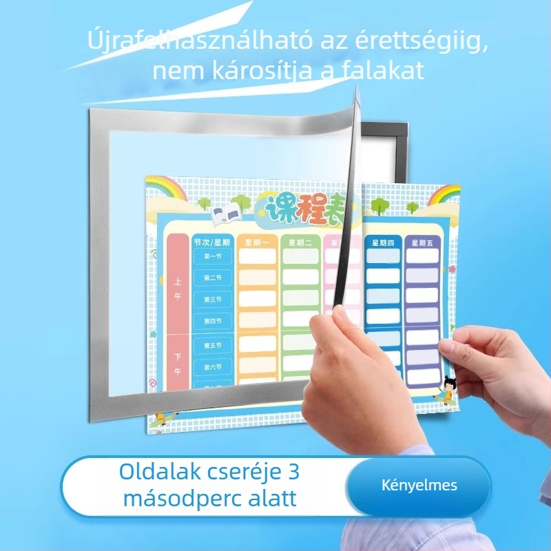Mágneses tanmenet általános iskolásoknak — napi tanulási terv és önfegyelem-ellenőrző mágneses matrica