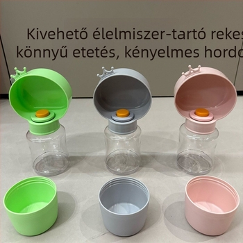 Kutyák és macskák számára hordozható víz- és ételadagoló pohár, 2 az 1-ben