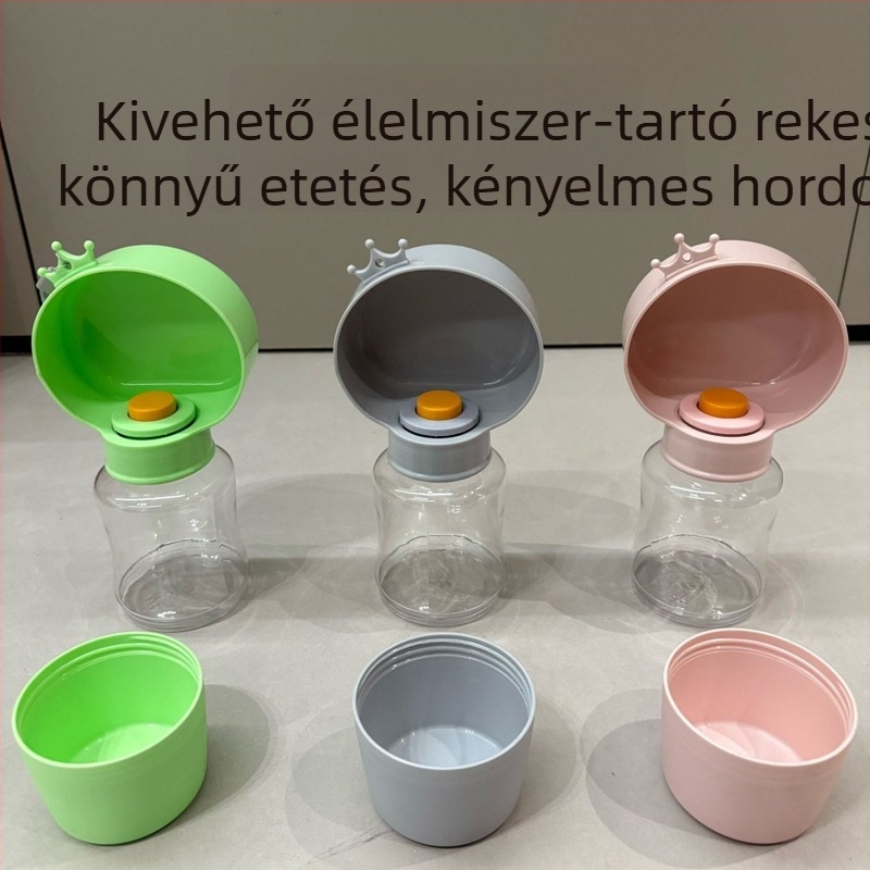 Kutyák és macskák számára hordozható víz- és ételadagoló pohár, 2 az 1-ben