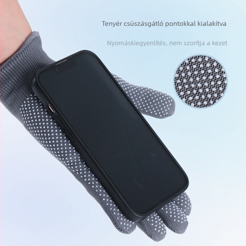 GM618 PVC pöttyös védőkesztyű, csúszásmentes, légáteresztő, vékony, kémiai ellenálló, 12 pár/csomag