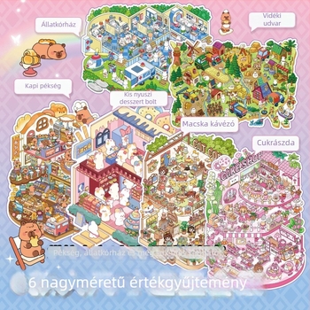 Új miniatűr tájképi matricák – elővágott DIY 3D kis házikó lányoknak