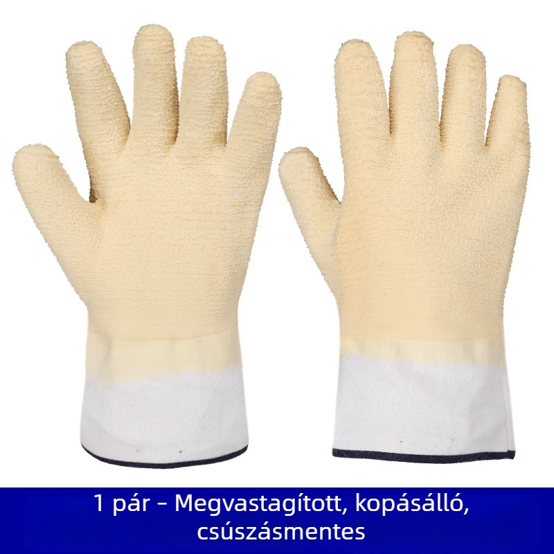 Spirál mintázatú latex kesztyű sav-bázis ellenálló, csúszásmentes, megvastagított, ipari vegyi anyagokra és korrózió ellen, tartós és vízálló