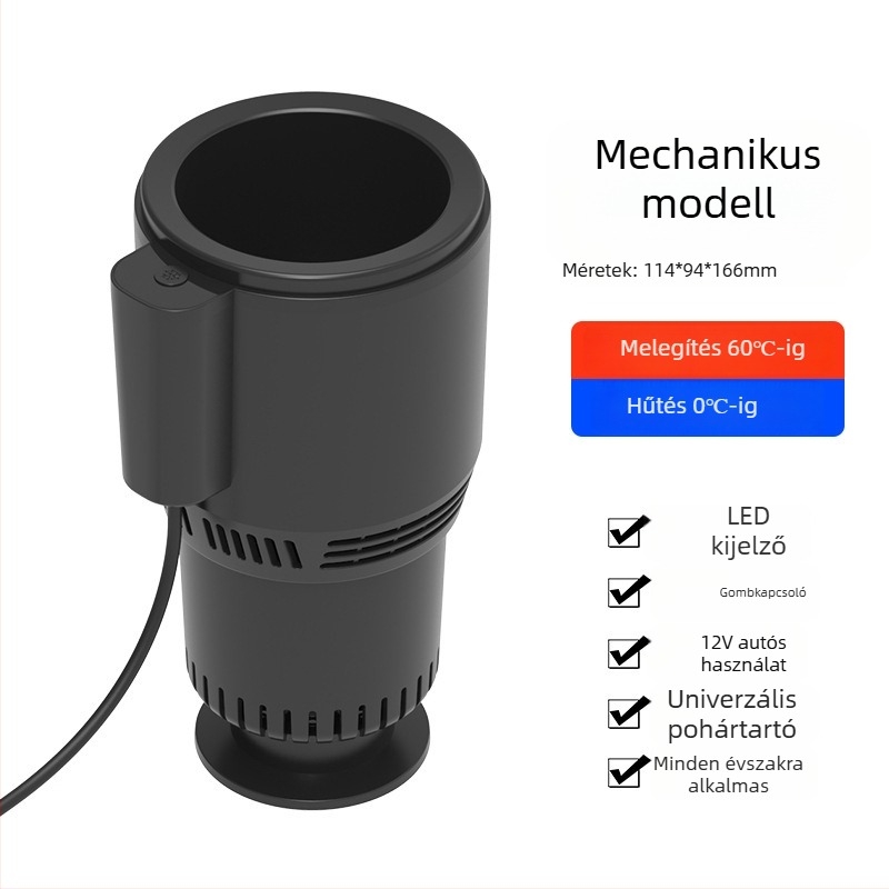 Autós termosz forró és hideg italokhoz, 12V melegítés, gyors hűtés – kettős funkciójú termosz autóhoz