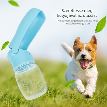 Hordozható víztartó kutyáknak és macskáknak, beépített ivóedény és tál sétákhoz