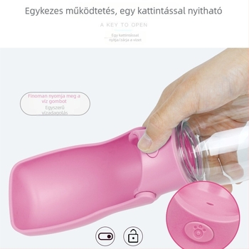 Hordozható víztartó kutyáknak és macskáknak, beépített ivóedény és tál sétákhoz