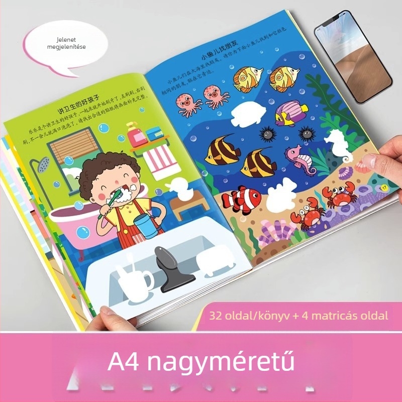3 éveseknek szóló matricás könyv: figyelemfejlesztés és korai tanulás