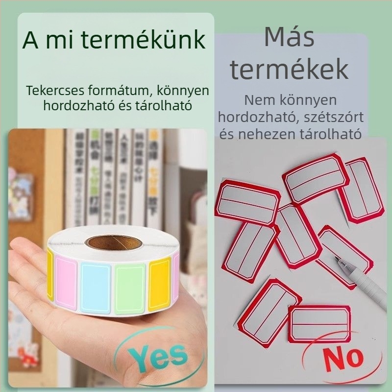 Színes vízálló írható címkék, öntapadós névtáblák