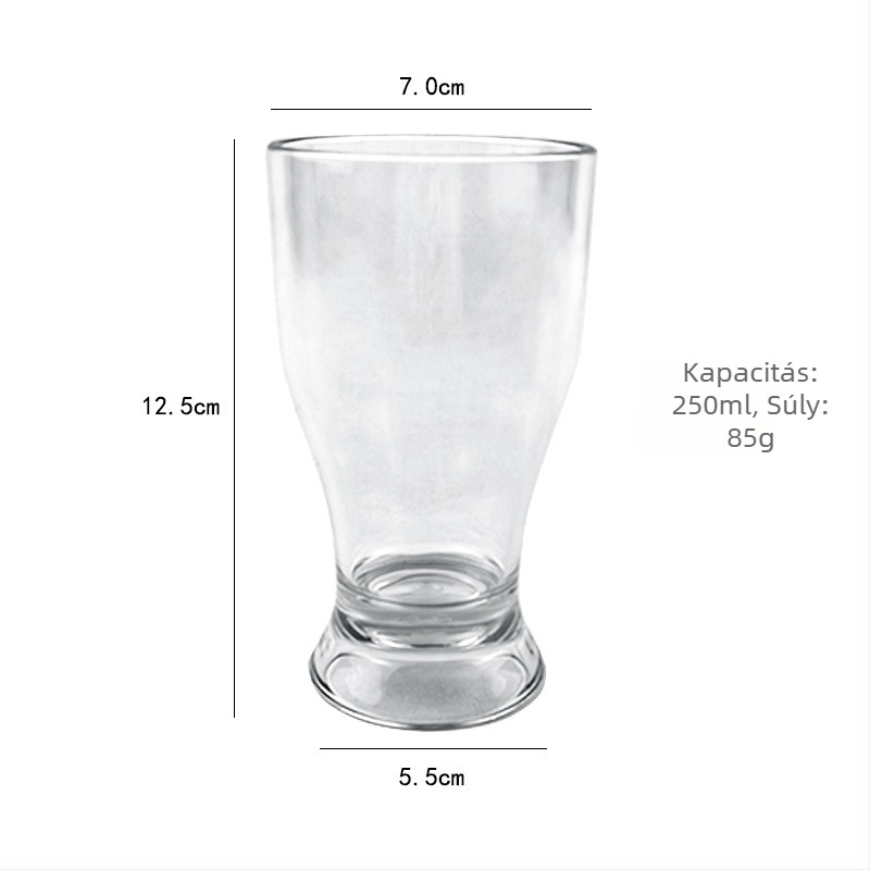 Átlátszó akril pohár italokhoz éttermi használatra, alkalmas forró és hideg italokhoz, citromos üdítő, gyümölcslé, tejes tea és sör, 201–300 ml