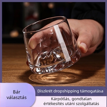 Japán stílusú kristályos whisky pohár Fuji-hegy látképpel, 201-300 ml
