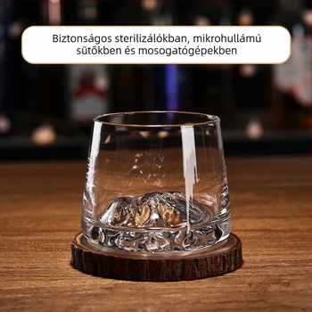 Japán stílusú kristályos whisky pohár Fuji-hegy látképpel, 201-300 ml