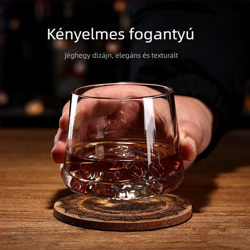 Japán stílusú kristályos whisky pohár Fuji-hegy látképpel, 201-300 ml