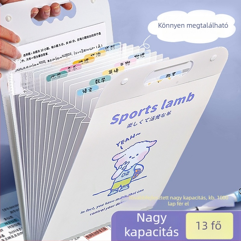 Wengu A4 Hordozható vizsgadolgozat rendező, akordeon típusú mappa több rekesszel