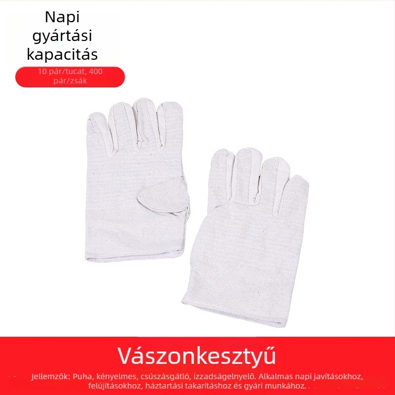 Kétszintes, vastagon bélelt vászonmunkás kesztyűk, védőeszköz gépkezeléshez és hegesztéshez