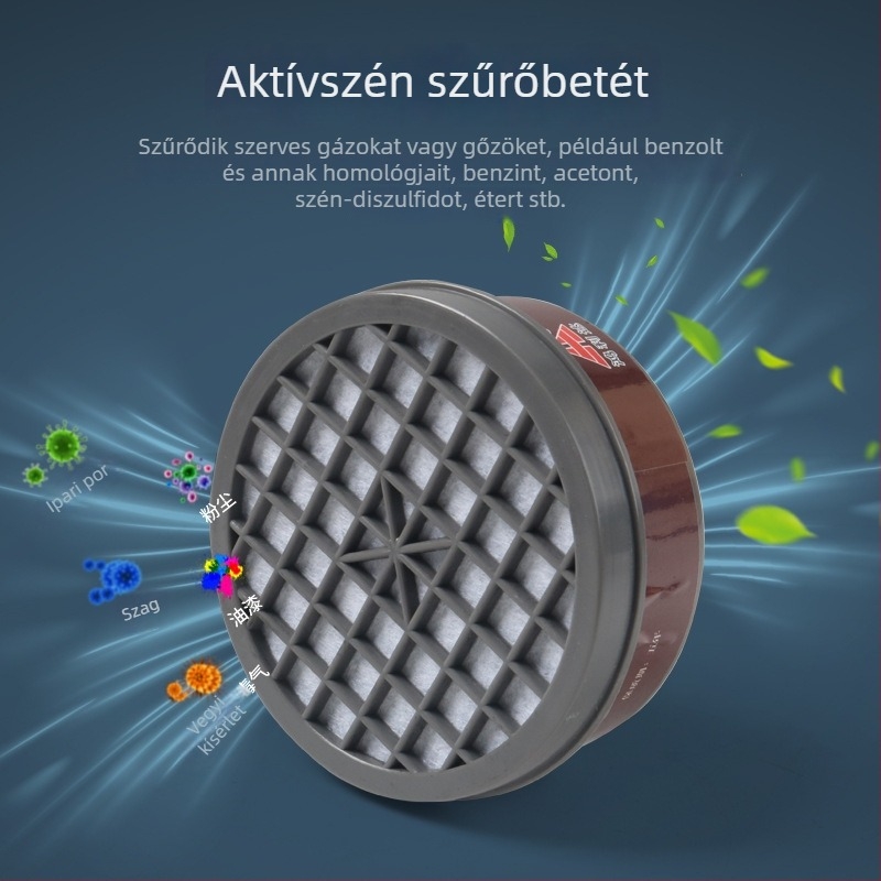 6100 ipari gázmaszk gáz- és porszűréshez permetezéshez, rovarölőkhöz és vegyi anyagok védelmére, KN95 szint