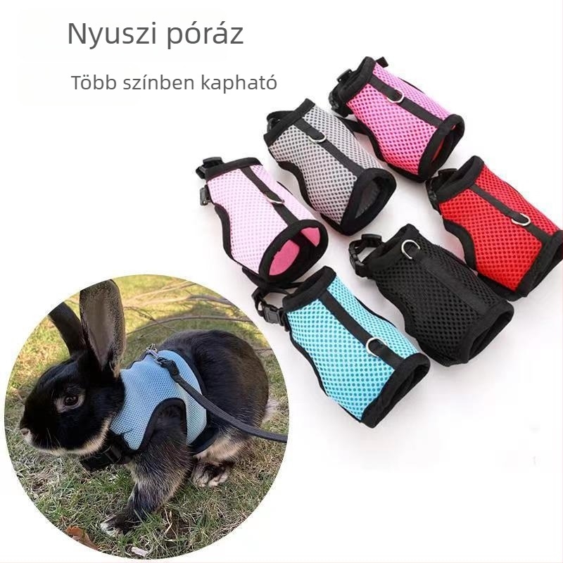 Mellény-stílusú mellkas-hám kisállatok számára pórázzal — nyulak és tengerimalacok számára