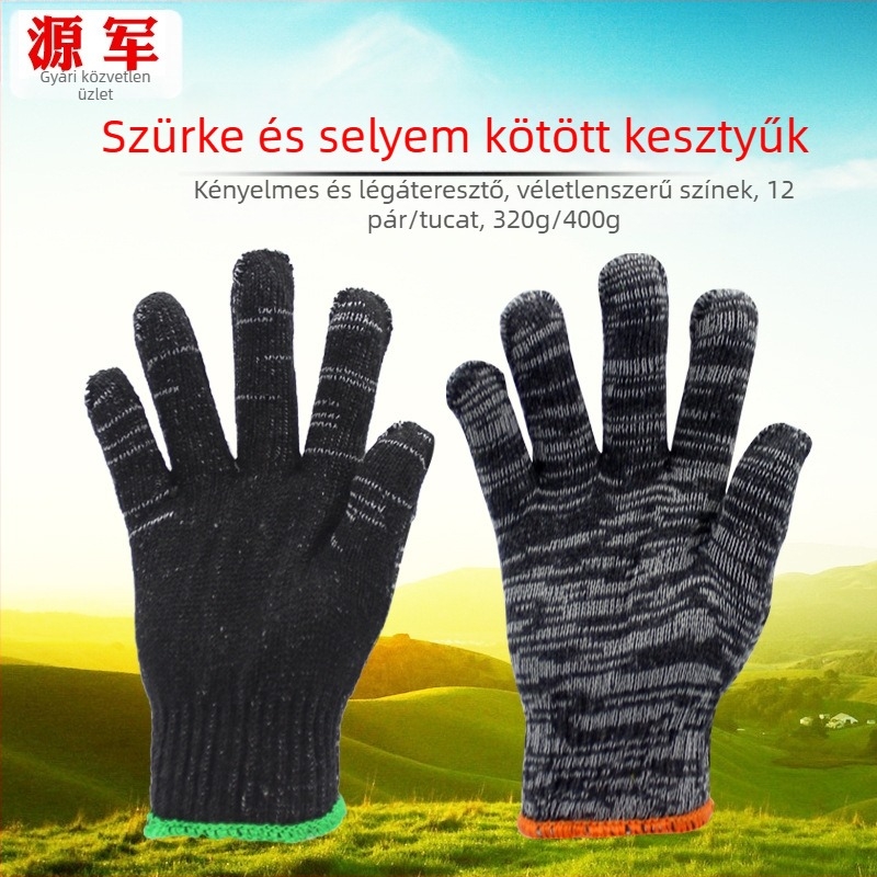 Szürke selyem munkakesztyűk műhelyhez és munkahelyre, kopásállóak, 300g/400g