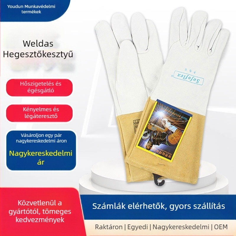 Weldas/Weiteshi TIG hegesztő kesztyűk 10-1008/10-1009, bőr, rövid fazon, extrán puha